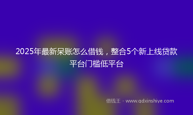 2025年最新呆账怎么借钱，整合5个新上线贷款平台门槛低平台