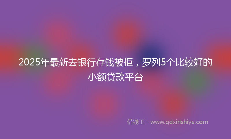 2025年最新去银行存钱被拒，罗列5个比较好的小额贷款平台