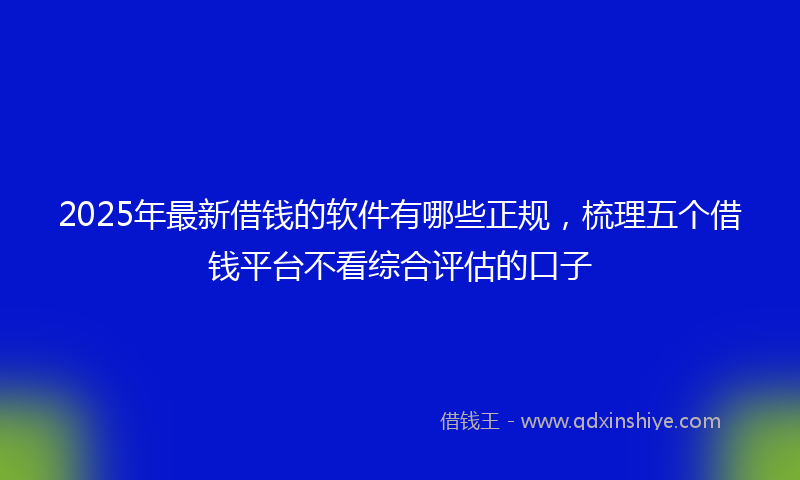 2025年最新借钱的软件有哪些正规，梳理五个借钱平台不看综合评估的口子
