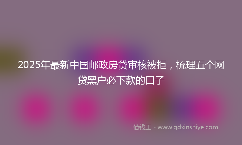 2025年最新中国邮政房贷审核被拒，梳理五个网贷黑户必下款的口子