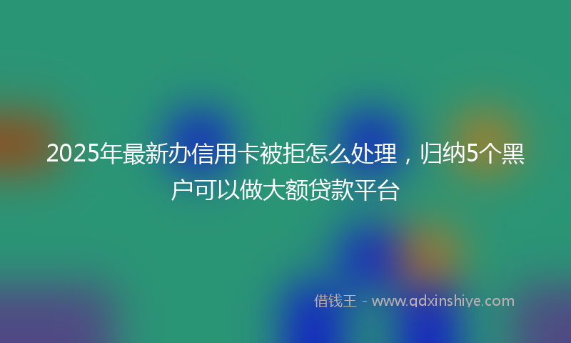 2025年最新办信用卡被拒怎么处理，归纳5个黑户可以做大额贷款平台