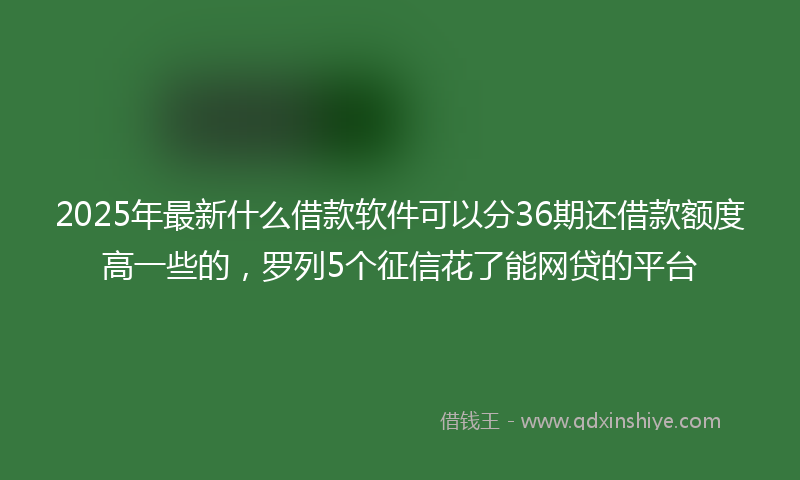 2025年最新什么借款软件可以分36期还借款额度高一些的，罗列5个征信花了能网贷的平台