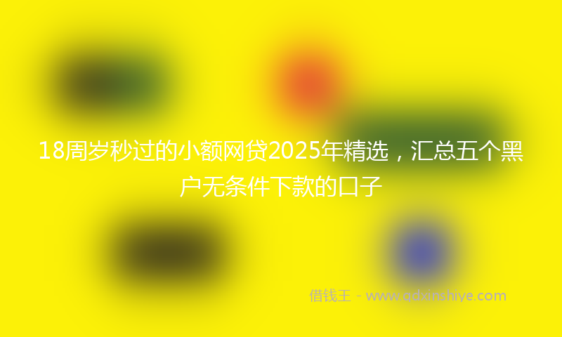 18周岁秒过的小额网贷2025年精选，汇总五个黑户无条件下款的口子