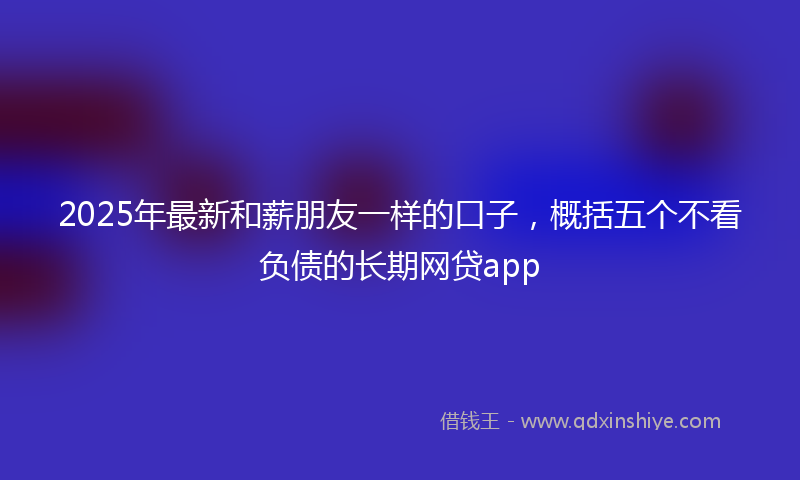 2025年最新和薪朋友一样的口子，概括五个不看负债的长期网贷app