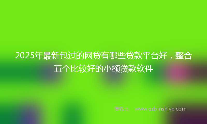 2025年最新包过的网贷有哪些贷款平台好，整合五个比较好的小额贷款软件