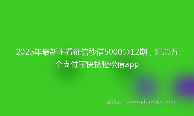 2025年最新不看征信秒借5000分12期，汇总五个支付宝快贷轻松借app