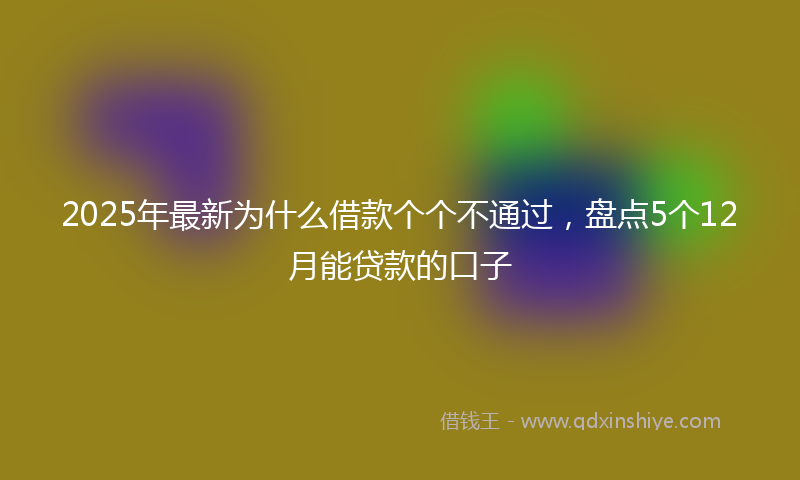 2025年最新为什么借款个个不通过，盘点5个12月能贷款的口子