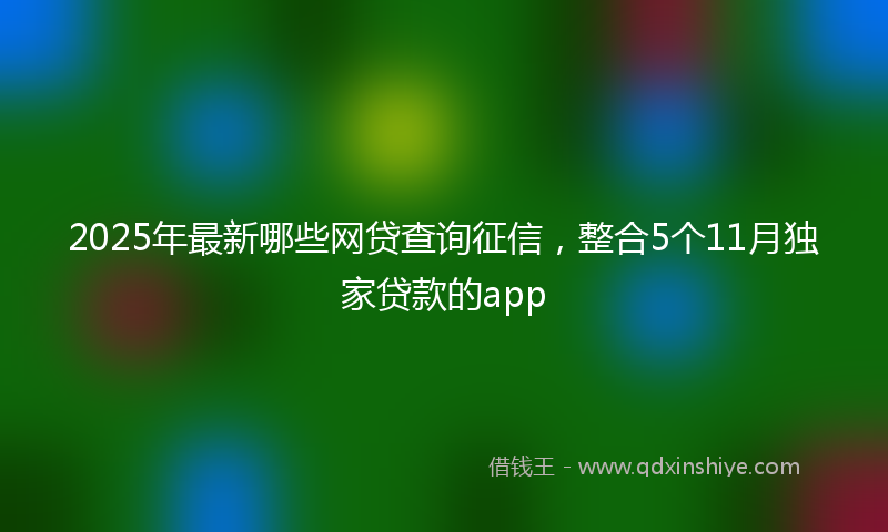 2025年最新哪些网贷查询征信，整合5个11月独家贷款的app