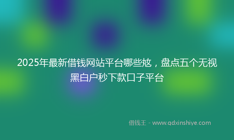 2025年最新借钱网站平台哪些奿，盘点五个无视黑白户秒下款口子平台