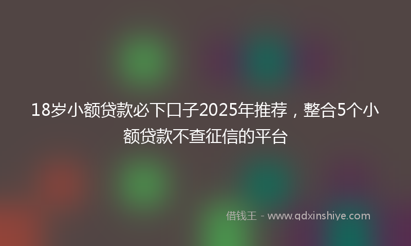 18岁小额贷款必下口子2025年推荐，整合5个小额贷款不查征信的平台