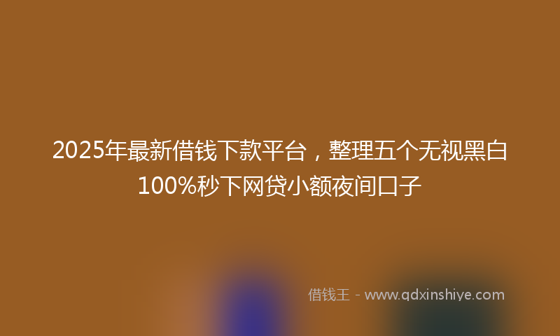 2025年最新借钱下款平台，整理五个无视黑白100%秒下网贷小额夜间口子