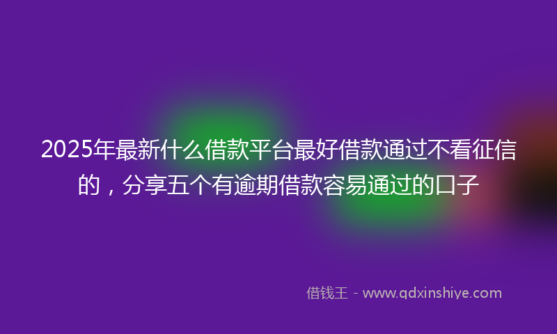2025年最新什么借款平台最好借款通过不看征信的，分享五个有逾期借款容易通过的口子