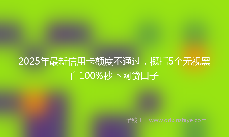 2025年最新信用卡额度不通过，概括5个无视黑白100%秒下网贷口子