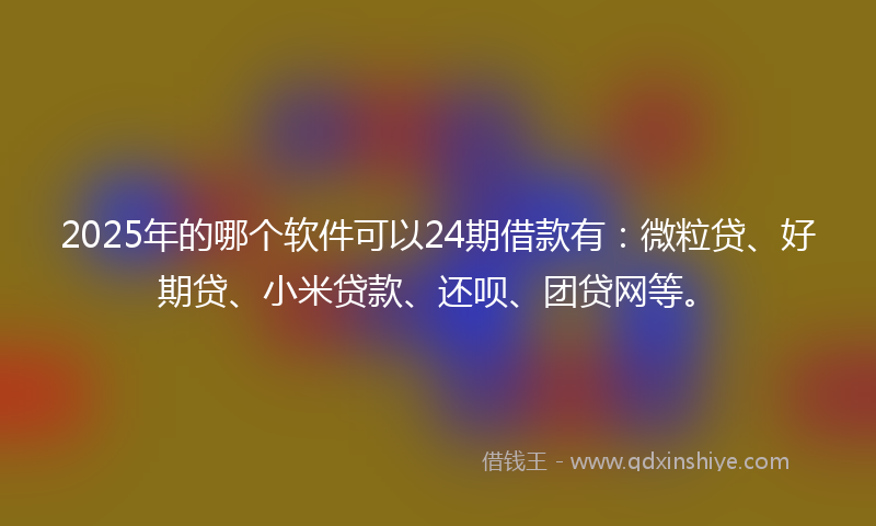 2025年的哪个软件可以24期借款有：微粒贷、好期贷、小米贷款、还呗、团贷网等。