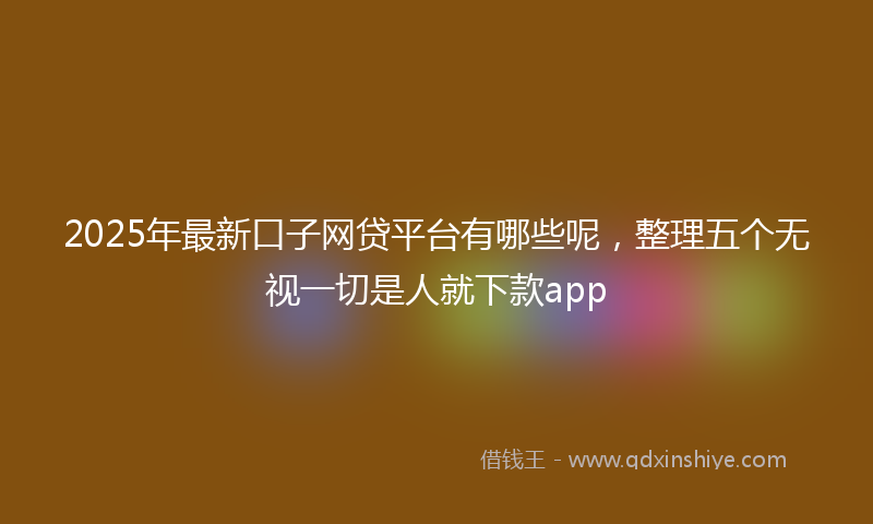 2025年最新口子网贷平台有哪些呢，整理五个无视一切是人就下款app