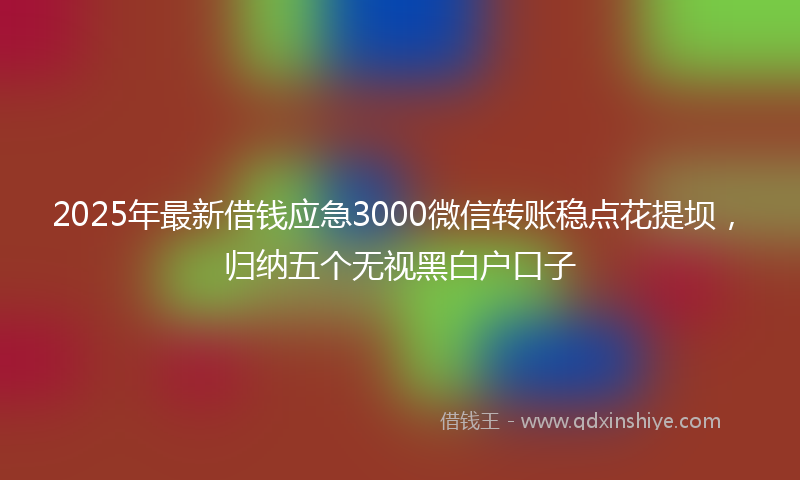 2025年最新借钱应急3000微信转账稳点花提坝，归纳五个无视黑白户口子