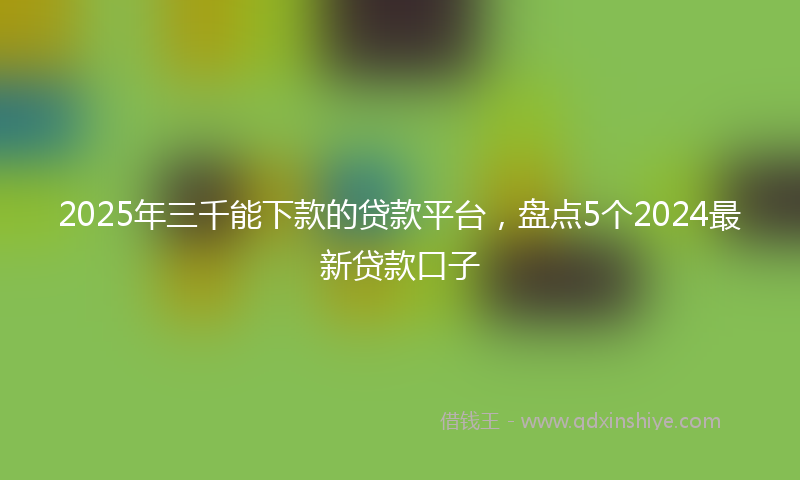 2025年三千能下款的贷款平台，盘点5个2024最新贷款口子