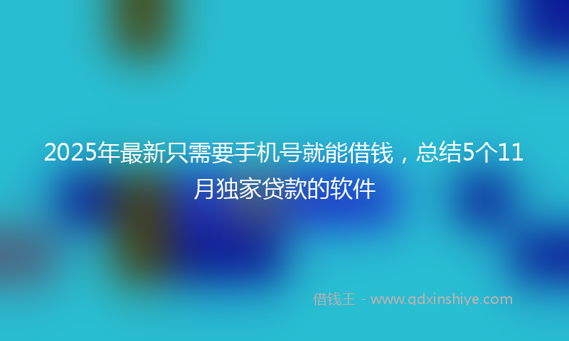 2025年最新只需要手机号就能借钱，总结5个11月独家贷款的软件