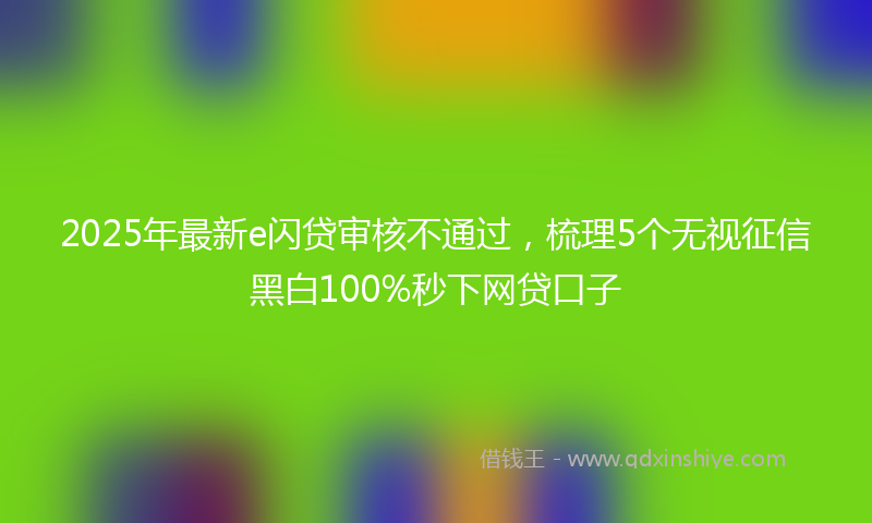 2025年最新e闪贷审核不通过，梳理5个无视征信黑白100%秒下网贷口子