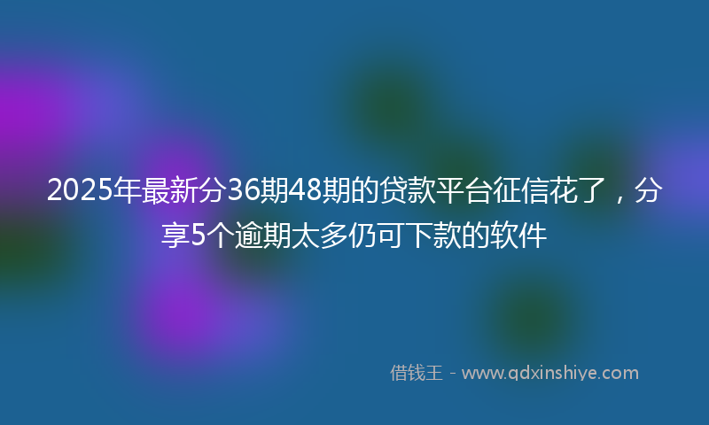 2025年最新分36期48期的贷款平台征信花了，分享5个逾期太多仍可下款的软件