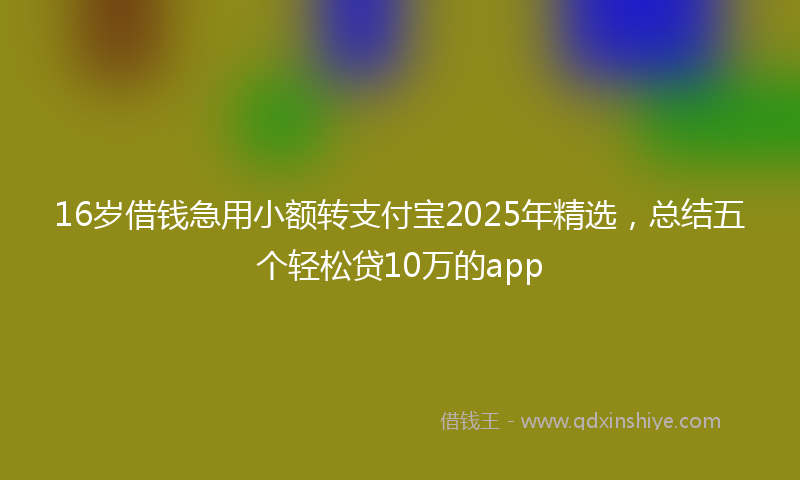 16岁借钱急用小额转支付宝2025年精选，总结五个轻松贷10万的app