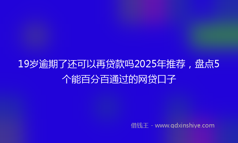 19岁逾期了还可以再贷款吗2025年推荐，盘点5个能百分百通过的网贷口子