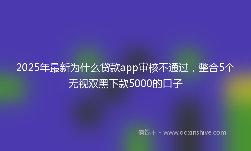 2025年最新为什么贷款app审核不通过，整合5个无视双黑下款5000的口子