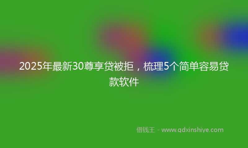 2025年最新30尊享贷被拒，梳理5个简单容易贷款软件