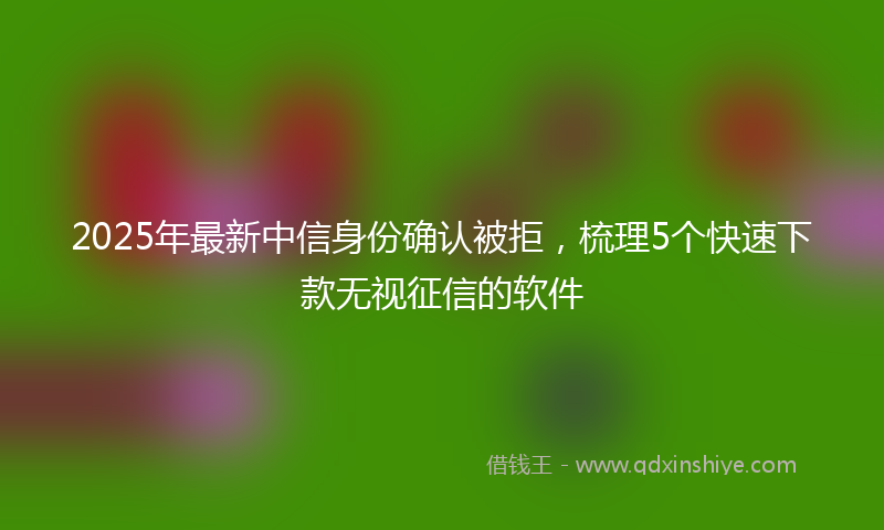 2025年最新中信身份确认被拒，梳理5个快速下款无视征信的软件