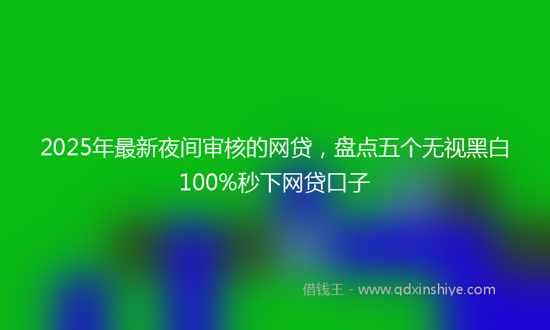 2025年最新夜间审核的网贷，盘点五个无视黑白100%秒下网贷口子