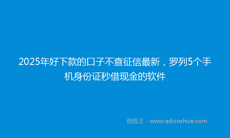 2025年好下款的口子不查征信最新，罗列5个手机身份证秒借现金的软件