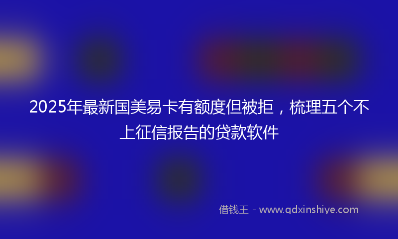 2025年最新国美易卡有额度但被拒，梳理五个不上征信报告的贷款软件