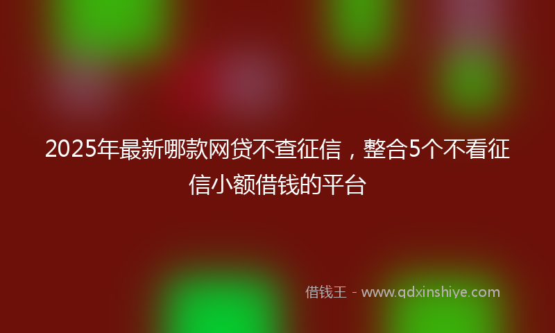 2025年最新哪款网贷不查征信，整合5个不看征信小额借钱的平台