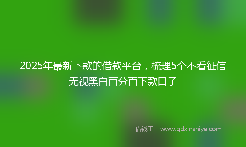 2025年最新下款的借款平台，梳理5个不看征信无视黑白百分百下款口子