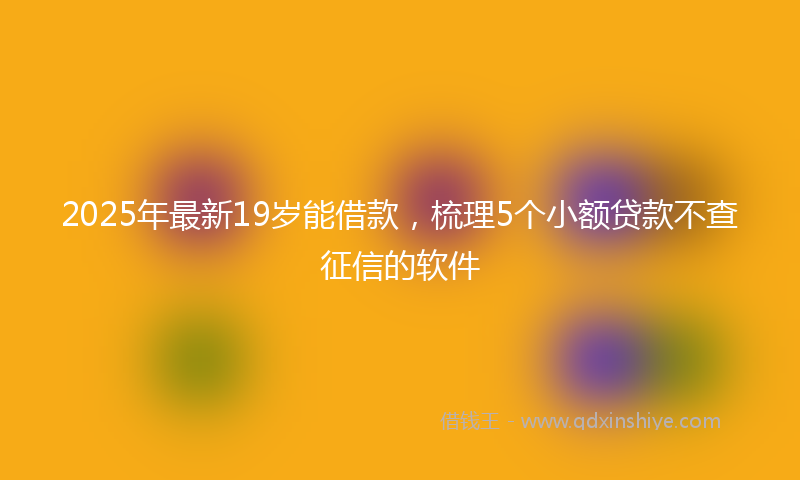 2025年最新19岁能借款，梳理5个小额贷款不查征信的软件