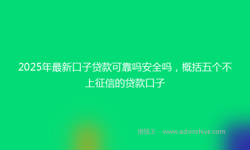 2025年最新口子贷款可靠吗安全吗，概括五个不上征信的贷款口子