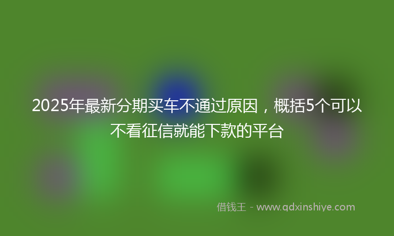 2025年最新分期买车不通过原因，概括5个可以不看征信就能下款的平台
