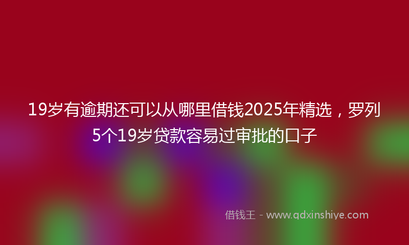 19岁有逾期还可以从哪里借钱2025年精选，罗列5个19岁贷款容易过审批的口子