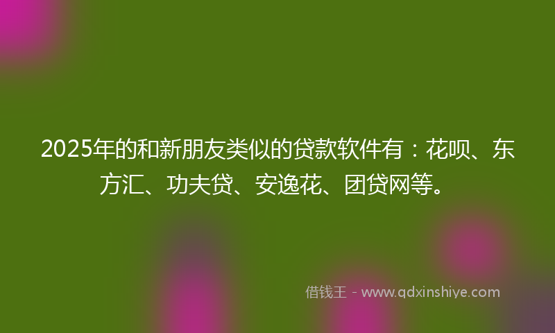 2025年的和新朋友类似的贷款软件有：花呗、东方汇、功夫贷、安逸花、团贷网等。