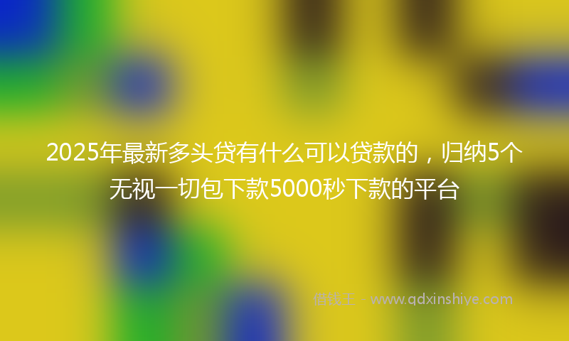 2025年最新多头贷有什么可以贷款的，归纳5个无视一切包下款5000秒下款的平台