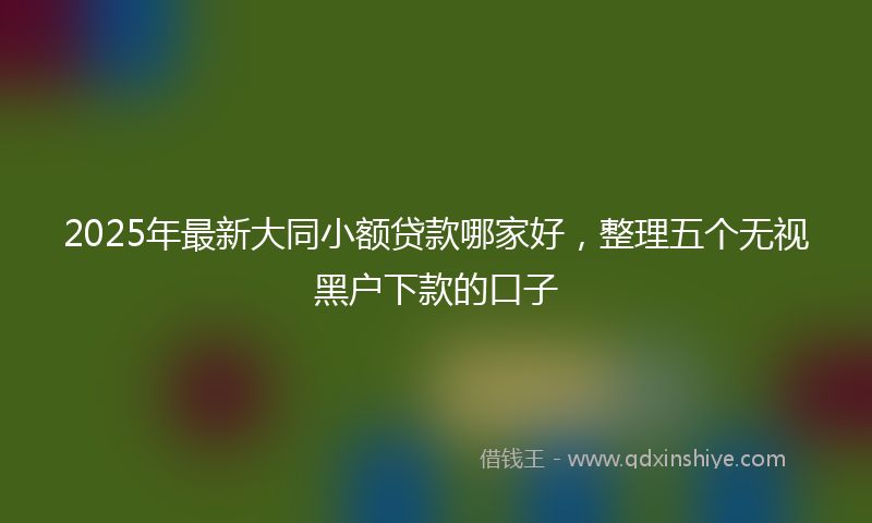 2025年最新大同小额贷款哪家好，整理五个无视黑户下款的口子