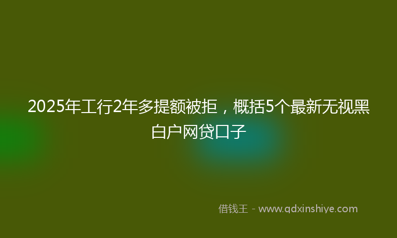 2025年工行2年多提额被拒，概括5个最新无视黑白户网贷口子