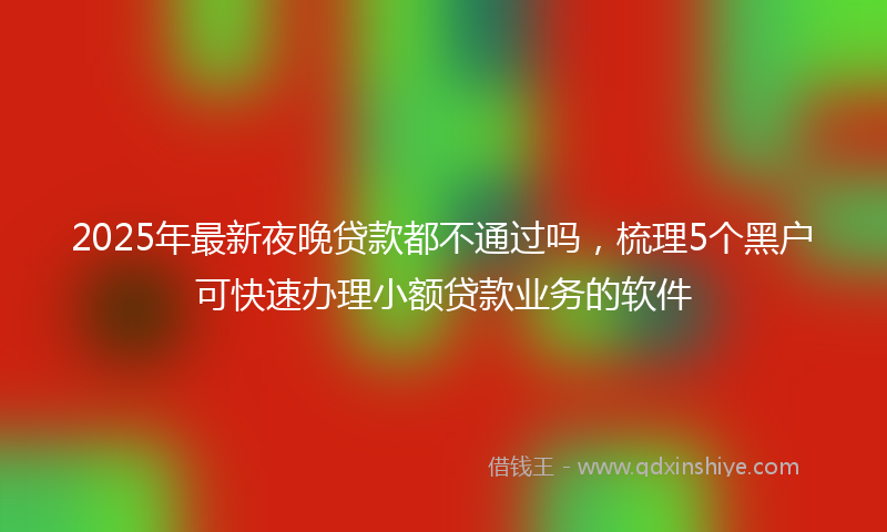 2025年最新夜晚贷款都不通过吗，梳理5个黑户可快速办理小额贷款业务的软件