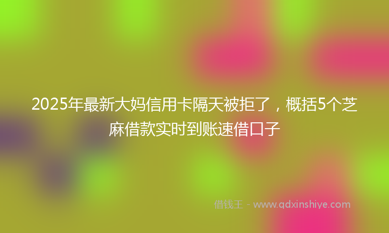 2025年最新大妈信用卡隔天被拒了，概括5个芝麻借款实时到账速借口子
