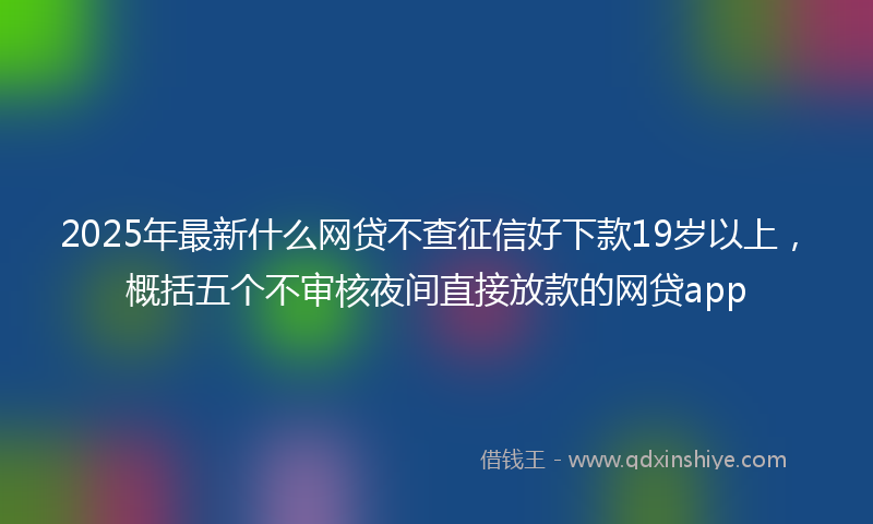 2025年最新什么网贷不查征信好下款19岁以上，概括五个不审核夜间直接放款的网贷app