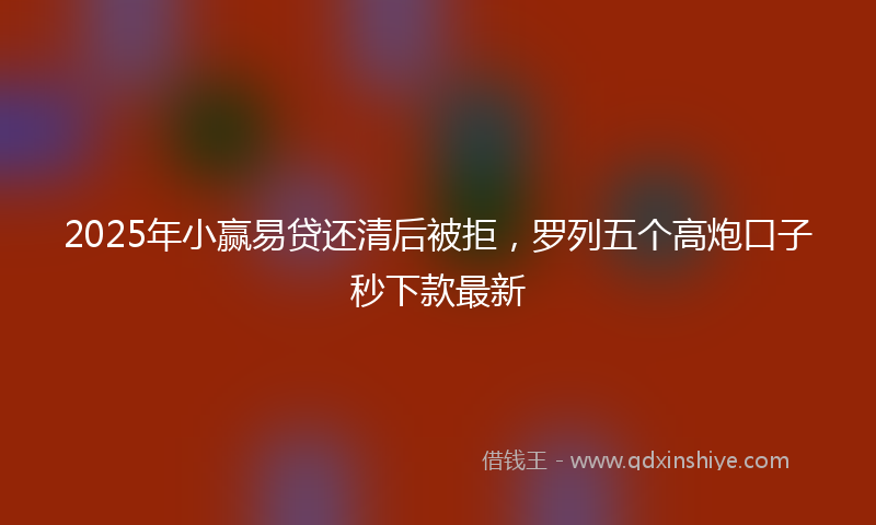 2025年小赢易贷还清后被拒，罗列五个高炮口子秒下款最新