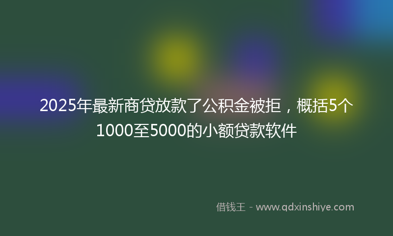 2025年最新商贷放款了公积金被拒，概括5个1000至5000的小额贷款软件