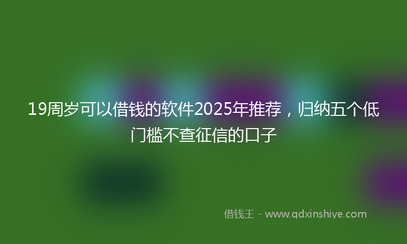 19周岁可以借钱的软件2025年推荐，归纳五个低门槛不查征信的口子
