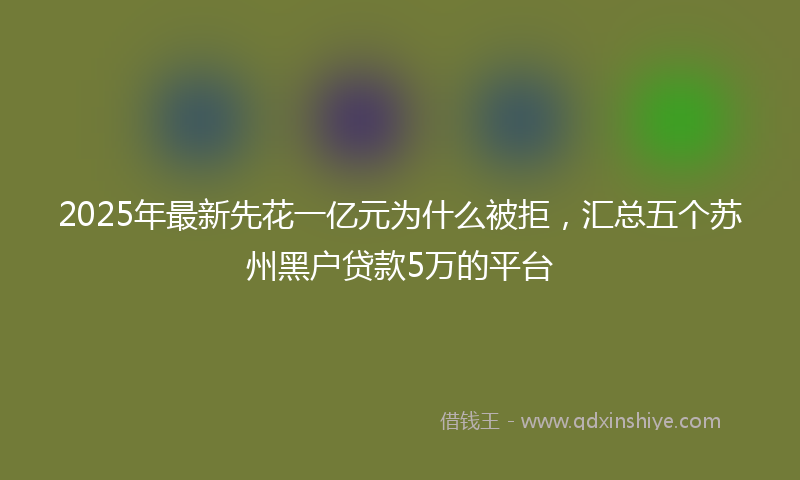 2025年最新先花一亿元为什么被拒，汇总五个苏州黑户贷款5万的平台