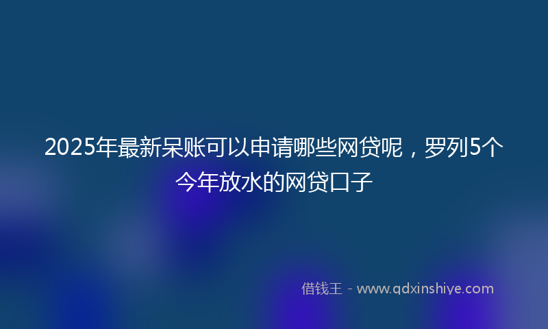 2025年最新呆账可以申请哪些网贷呢，罗列5个今年放水的网贷口子